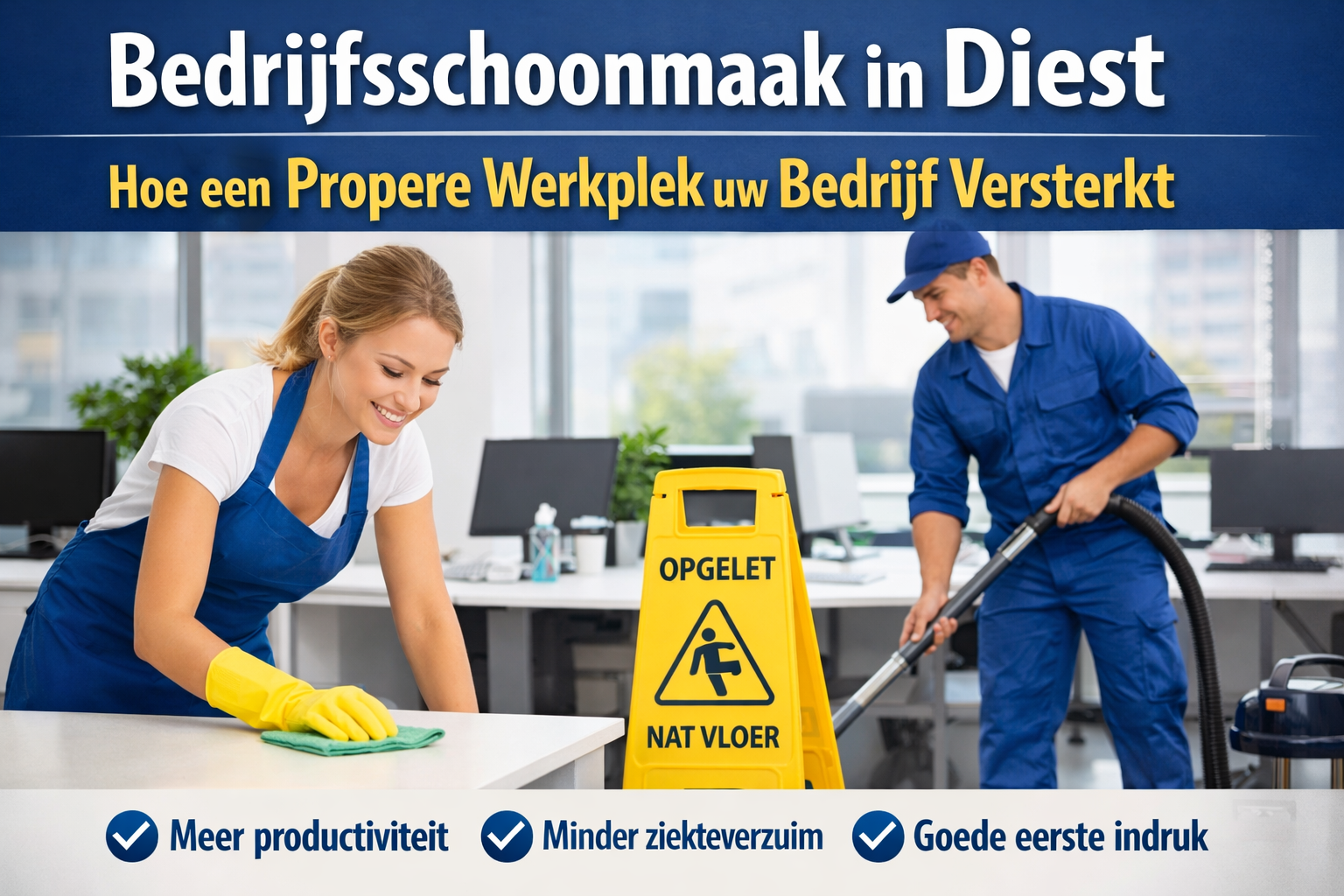 Bedrijfsschoonmaak in Diest – propere werkplek door Pro Max Cleaning