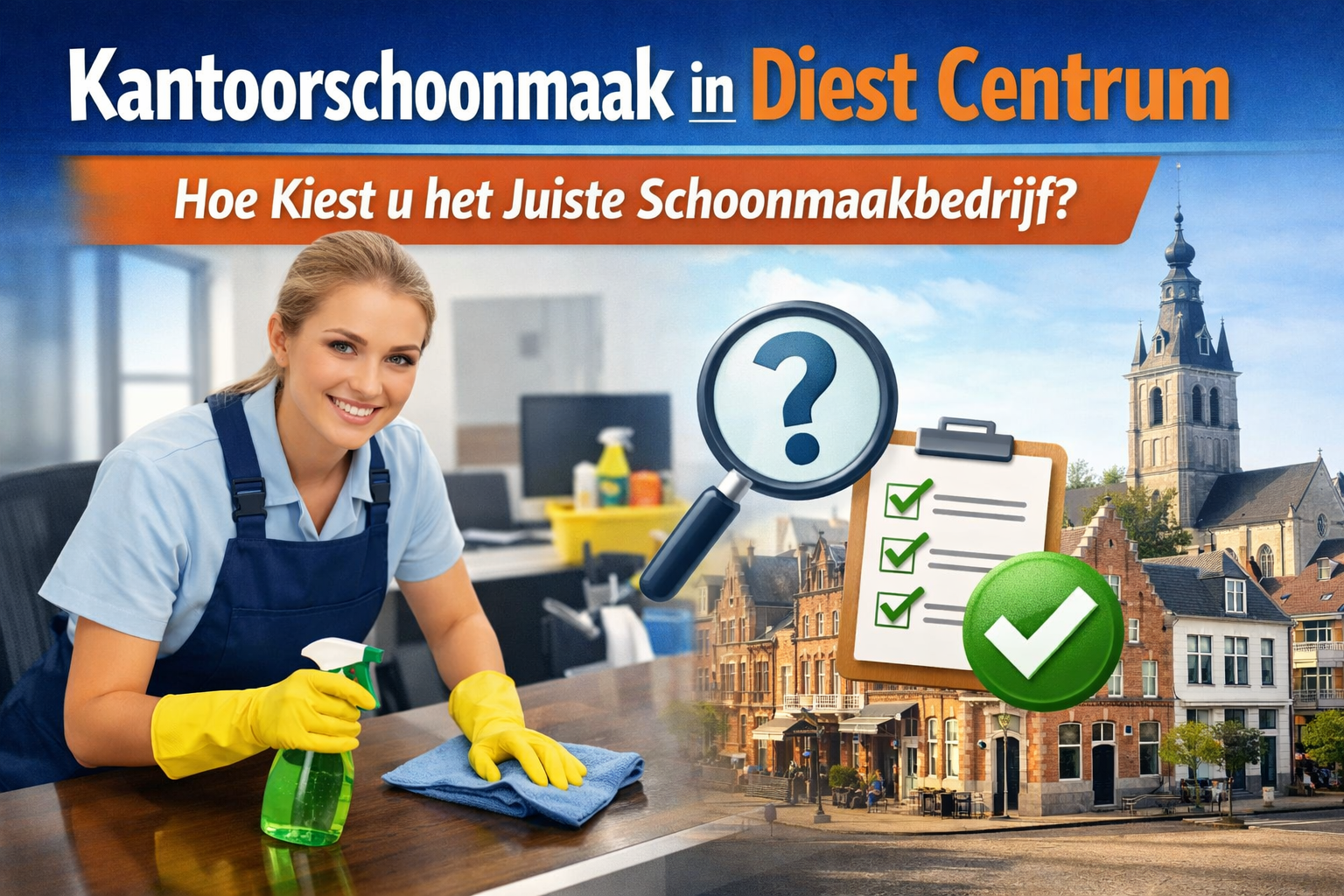 Kantoorschoonmaak in Diest Centrum door Pro Max Cleaning